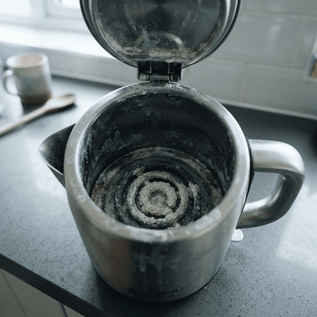 Small appliances affected by hard water mineral scale buildup